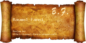Baumel Fanni névjegykártya